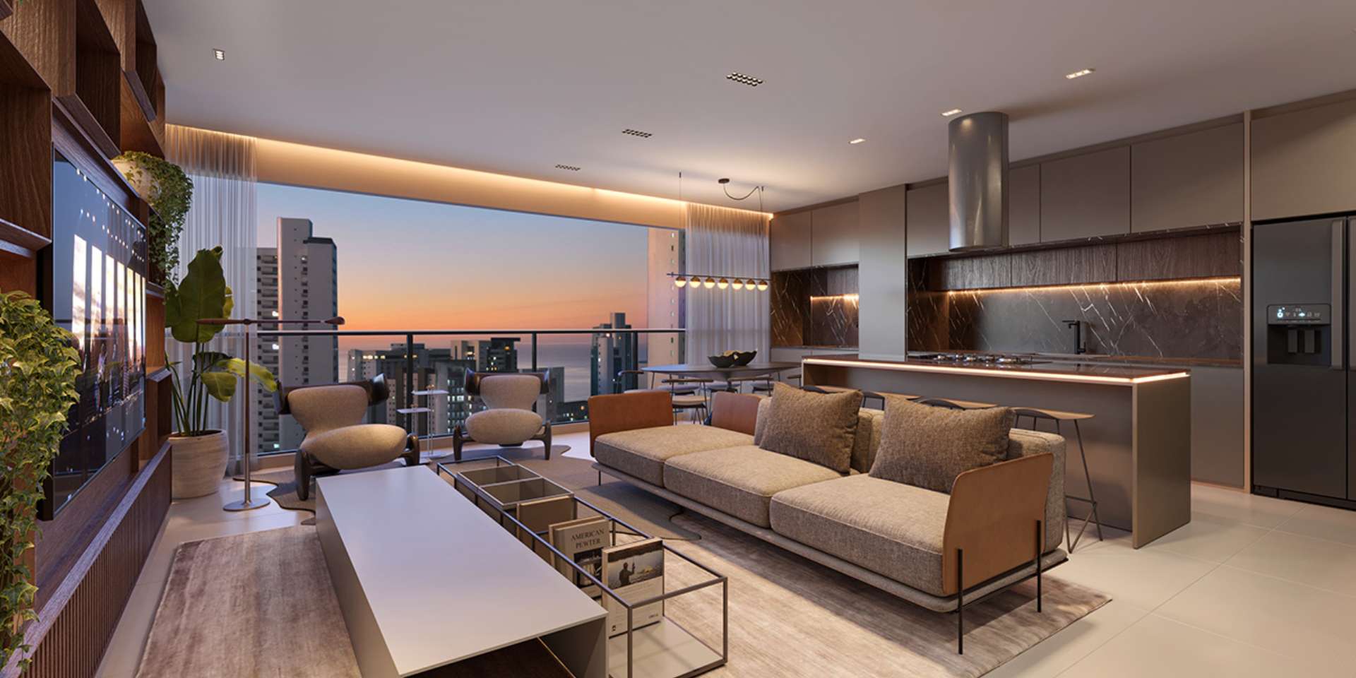 PERSPECTIVA DA SALA APTO. TIPO